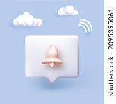 notification bell. 3d render... | Shutterstock .eps vector #2095395061