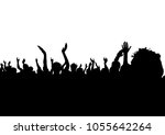 crowd of spectators at a... | Shutterstock . vector #1055642264