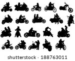 Silhouettes Of Moto Bike Whit...