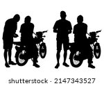 young men whit retro scooter on ... | Shutterstock . vector #2147343527