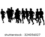 athletes on running race on... | Shutterstock . vector #324056027