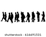 big crowds people on white... | Shutterstock .eps vector #616691531