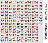 butterfly world country flag... | Shutterstock .eps vector #1816911767