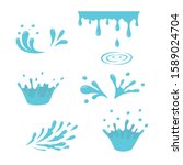 water and drop icons. blue... | Shutterstock .eps vector #1589024704