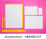 mock up business template with... | Shutterstock . vector #488486197