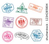 set of travel visa stamps for... | Shutterstock .eps vector #1234285804