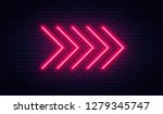 neon arrow sign. glowing neon... | Shutterstock .eps vector #1279345747