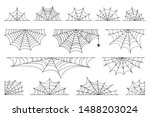 set of spider web for halloween.... | Shutterstock .eps vector #1488203024
