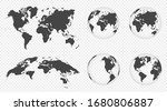 set of transparent globes of... | Shutterstock .eps vector #1680806887