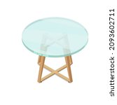 isometric round glass table... | Shutterstock .eps vector #2093602711