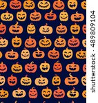 halloween seamless pattern.... | Shutterstock .eps vector #489809104