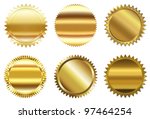 set of golden seal | Shutterstock . vector #97464254
