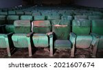 Green Seats Inside An Abandoned ...
