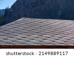 roof of the house made of soft bitumen tiles