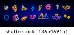 pop art icons set. pop art neon ... | Shutterstock .eps vector #1365469151