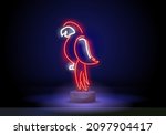 neon pirate parrot neon icon on ... | Shutterstock .eps vector #2097904417