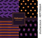 set of halloween backgrounds.... | Shutterstock .eps vector #489708664