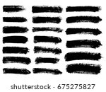 set of black paint  ink brush... | Shutterstock .eps vector #675275827