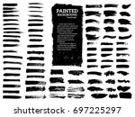 painted grunge stripes set.... | Shutterstock .eps vector #697225297