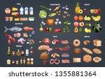 food set. collection of various ... | Shutterstock .eps vector #1355881364