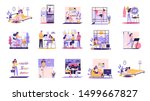 daily routine of a woman set.... | Shutterstock .eps vector #1499667827