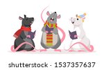 cute christmas rat. animal... | Shutterstock .eps vector #1537357637