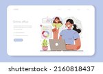 online office web banner or... | Shutterstock .eps vector #2160818437