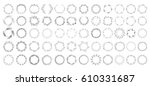 big set of floral round frames. ... | Shutterstock .eps vector #610331687