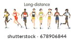 long distance runners. | Shutterstock .eps vector #678906844