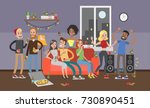 party at home. people dancing ... | Shutterstock .eps vector #730890451