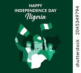 vectors. nigeria independence... | Shutterstock .eps vector #2045349794