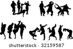 silhouette of boys and girls... | Shutterstock .eps vector #32159587