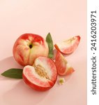 Small photo of Peach is healthier for life it us great fruit and beautiful.Pa and woken by the smell and shiny food that attracts the nature and tastes and full colours item .