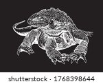 graphical hand drawn iguana ... | Shutterstock .eps vector #1768398644