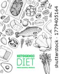 ketogenic diet sketch. food... | Shutterstock .eps vector #1779405164
