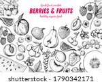 berries and fruits sketch... | Shutterstock .eps vector #1790342171