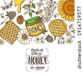 honey hand drawn vector... | Shutterstock .eps vector #1916719577