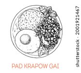 pad krapow gai  thai basil and... | Shutterstock .eps vector #2001921467