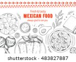 mexican food frame. mexican... | Shutterstock .eps vector #483827887