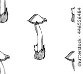 mushroom on a long stalk on a... | Shutterstock .eps vector #446526484