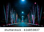 Colorful Light On Iron Bridge...