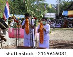 Small photo of Nong Bua Lamphu, Thailand -9 May 2022 : People performing a ceremony to worship a sacred object named Thao Wessuwan. that Thai Buddhists highly regarded in today's Asia, Thailand.