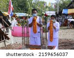 Small photo of Nong Bua Lamphu, Thailand -9 May 2022 : People performing a ceremony to worship a sacred object named Thao Wessuwan. that Thai Buddhists highly regarded in today's Asia, Thailand.