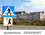 Pedestrian Crossing Road Sign...