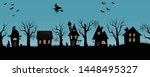 halloween houses. spooky... | Shutterstock .eps vector #1448495327