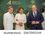 Small photo of Monte-Carlo, Monaco- October 29 2021: Robert Redford, Sibylle Szaggars and Prince Albert II of Monaco attends the Prince Albert II of Monaco Foundation 2021 awards ceremony at the Grimaldi Forum.
