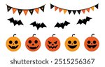 Cute Halloween garland bunting set featuring Jack O