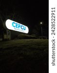 Small photo of Peoria Illinois USA- February 21st 2024: Dirksen Parkway Cefcu Sign