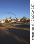 Small photo of Peoria, Illinois, USA- February 25th 2024: BioUrja Plant Black Smoke