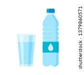 glass and bottle of water... | Shutterstock .eps vector #1379860571